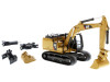 CAT Caterpillar 320F L Hydraulic Tracked Excavator with 5 Work Tools "Play & Collect!" 1/64 Diecast Model by Diecast Masters