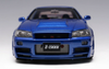 1/18 Motorhelix Nissan Skyline GT-R GTR (R34) Z-Tune (Bayside Blue) Diecast Car Model Limited 799 Pieces
