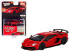 Lamborghini Aventador SVJ Rosso Mars Red Limited Edition to 3000 pieces Worldwide 1/64 Diecast Model Car by True Scale Miniatures