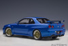 1/18 AUTOart NISSAN SKYLINE GT-R (R34) V-SPEC II W/ BBS LM WHEELS (BAYSIDE BLUE) Car Model