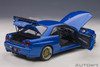 1/18 AUTOart NISSAN SKYLINE GT-R (R34) V-SPEC II W/ BBS LM WHEELS (BAYSIDE BLUE) Car Model