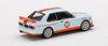 BMW M3 E30 #10 "Gulf Oil" Light Blue with Orange Stripes 1/64 Diecast Model Car by True Scale Miniatures