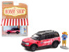 2021 Ford Bronco Sport Pink and Black "Off-Roadeo Adventure Support Truck" with Backpacker Figurine "The Hobby Shop" Series 11 1/64 Diecast Model Car by Greenlight