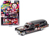 1966 Cadillac Hearse Black "Dia de los Muertos" ("Day of the Dead") Limited Edition to 3600 pieces Worldwide 1/64 Diecast Model Car by Johnny Lightning