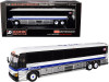 MCI D4505 Motorcoach Bus #X21 Super Express "New York MTA" White and Silver with Blue Stripes "The Bus & Motorcoach Collection" 1/87 Diecast Model by Iconic Replicas