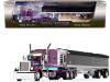 Peterbilt 379 70" Mid-Roof Sleeper Cab with 50' Wilson Pacesetter Grain Trailer Purple and Black "Justin Allison Trucking" 4th in a "Big Rigs" Series 1/64 Diecast Model by DCP/First Gear