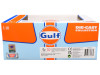 1/18 Motormax 1961-1967 Morris Mini Cooper RHD (Right Hand Drive) #6 "Gulf Oil" Light Blue with Orange Stripes and Checkered Top Diecast Car Model
