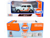 1/18 Motormax 1961-1967 Morris Mini Cooper RHD (Right Hand Drive) #6 "Gulf Oil" Light Blue with Orange Stripes and Checkered Top Diecast Car Model