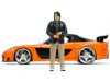 1/24 Jada 1995 Mazda RX-7 Widebody RHD (Right Hand Drive) Orange Metallic and Black with Han Diecast Figurine "The Fast and the Furious: Tokyo Drift" (2006) Movie Diecast Model Car