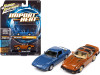 1982 Mazda RX-7 Blue Metallic and 1981 Datsun 280ZX Orange Mist Metallic "Import Heat" Set of 2 Cars 1/64 Diecast Model Cars by Johnny Lightning