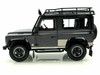1/18 Kyosho Land Rover Defender 90 with Roof Rack (Dark Gray Metallic with Black Top and Chequer Plates) Diecast Car Model