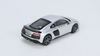 1/64 KENGFAI 2021 Audi R8 Silver Diecast Car Model