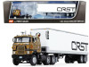 International Transtar COE Truck with Vintage 40' Dry Goods Trailer "CRST" Gold Metallic and White 1/64 Diecast Model by DCP/First Gear