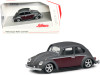 Volkswagen Beetle Lowrider Matt Gray Metallic with Burgundy Sides 1/64 Diecast Model Car by Schuco