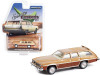1976 Pontiac Grand LeMans Safari Sandstone Gold Metallic with Woodgrain Sides "Estate Wagons" Series 7 1/64 Diecast Model Car by Greenlight