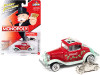 1932 Ford Hi-Boy Coupe "Free Parking" Red and Light Green with Game Token "Monopoly" "Pop Culture" Series 3 1/64 Diecast Model Car by Johnny Lightning