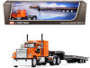 Mack Super-Liner 60" Sleeper Cab Truck with Talbert 5553TA Tri-Axle Trailer Orange and Black 1/64 Diecast Model by DCP/First Gear