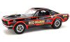 1/18 ACME 1965 Ford Mustang A/FX "BatCar" Black with Red Stripes and Graphics Limited Edition Diecast Car Model