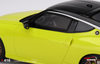 1/18 Top Speed Nissan Fairlady Z Proto Spec 2023 Ikazuchi Yellow LHD Car Model