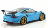 1/18 Minichamps 2019 Porsche 911 (991.2) GT3 RS Weissach Package (Miami Blue with Golden Rims) Car Model Limited 111 Pieces