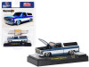 1973 Chevrolet Cheyenne 10 Pickup Truck with Camper Shell Blue and White Limited Edition to 5500 pieces Worldwide 1/64 Diecast Model Car by M2 Machines