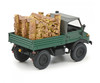 1/43 Schuco Mercedes-Benz Unimog 406 with Wood Load (Green) Car Model