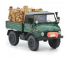 1/43 Schuco Mercedes-Benz Unimog 406 with Wood Load (Green) Car Model