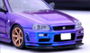 Nissan Skyline GT-R (R34) RHD (Right Hand Drive) Midnight Purple II Metallic 1/64 Diecast Model Car by Inno Models