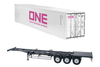 1/18 NZG Trailer EU & 40 Ft Container "ONE" White Diecast Model