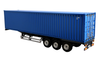 1/18 NZG Trailer EU & 40 Ft Container "Blue" Diecast Model