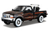 1999 Ford F-350 Super Duty Pickup Black with Flames 1/27 & 2002 Harley Davidson FLSTB Motorcycle Night Train 1/24 Diecast Models by Maisto