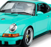 1/18 POPRACE Porsche 911(964) Singer DLS Tiffany Blue Resin with Base and display case Resin Car Model