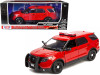 2015 Ford Police Interceptor Utility "Fire Marshal" Plain Red 1/18 Diecast Model Car by Motormax