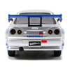 Brian's Nissan Skyline GT-R (R34) Silver with Blue Stripes "Fast & Furious" Movie 1/32 Diecast Model Car by Jada
