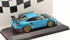 1/43 Minichamps 2018 Porsche 911 (991.2) GT2 RS (Miami Blue with Golden Wheels) Car Model Limited 333 Pieces