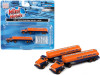 1954 Ford Tanker Truck Orange and Blue "Gulf Oil" Set of 2 pieces 1/160 (N) Scale Models by Classic Metal Works