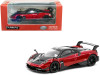 1/64 Tarmac Works Pagani Huayra BC Rosso Dubai Red Metallic and Black with Silver Stripes "Global64" Series Diecast Car Model