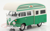 Volkswagen Type 2 (T1) Camper Van Green and White "Outdoor Camping Explore the Forest" 1/24 Diecast Model Car by Motormax