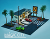 1/64 Magic City Motel 7 Diorama (car models & figures NOT included)