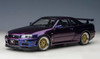 1/18 AUTOart Nissan Skyline GT-R GTR R34 V-Spec II with BBS LM Wheels (Midnight Purple III) Car Model