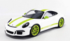 1/18 Dealer Edition 2016 Porsche 911 (991) R (White with Green Stripes) Resin Car Model