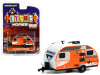 2016 Winnebago Winnie Drop Travel Trailer Orange and White with Graphics "Hitched Homes" Series 12 1/64 Diecast Model by Greenlight