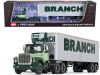 Ford LT-9000 Day Cab with Vintage 40' Dry Goods Tandem-Axle Trailer Green "Branch Motor Express" 1/64 Diecast Model by DCP/First Gear