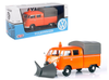 1/24 Motormax Volkswagen Type 2 (T1) Pickup with Snow Plow (Orange) Diecast Car Model