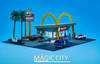 1/64 Magic City 1st McDonald's Store Diorama (cars & figures NOT included)