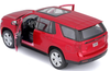 1/24 Maisto 2021 Chevrolet Tahoe (Red Metallic with Sunroof) Diecast Car Model