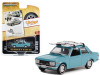 1970 Datsun 510 Blue with Ski Roof Rack "The Datsun Snow Job" "Vintage Ad Cars" Series 7 1/64 Diecast Model Car by Greenlight