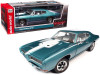 1/18 Auto World 1968 Pontiac Royal Bobcat GTO (Meridian Turquoise Blue & White with White Interior) "Hemmings Muscle Machines" Magazine Cover Car (March 2020) Diecast Car Model