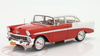 1/24 WhiteBox 1956 Chevrolet Bel Air 4-door Sedan (Red & White) Car Model