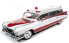 1/18 Auto World 1959 Cadillac Eldorado Ambulance (Red & White) Diecast Car Model